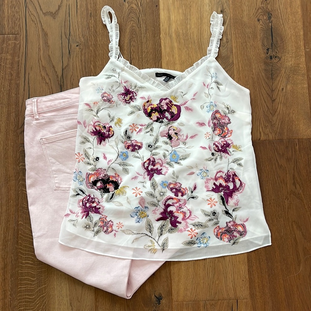 White House Black Market Embroidered Cami